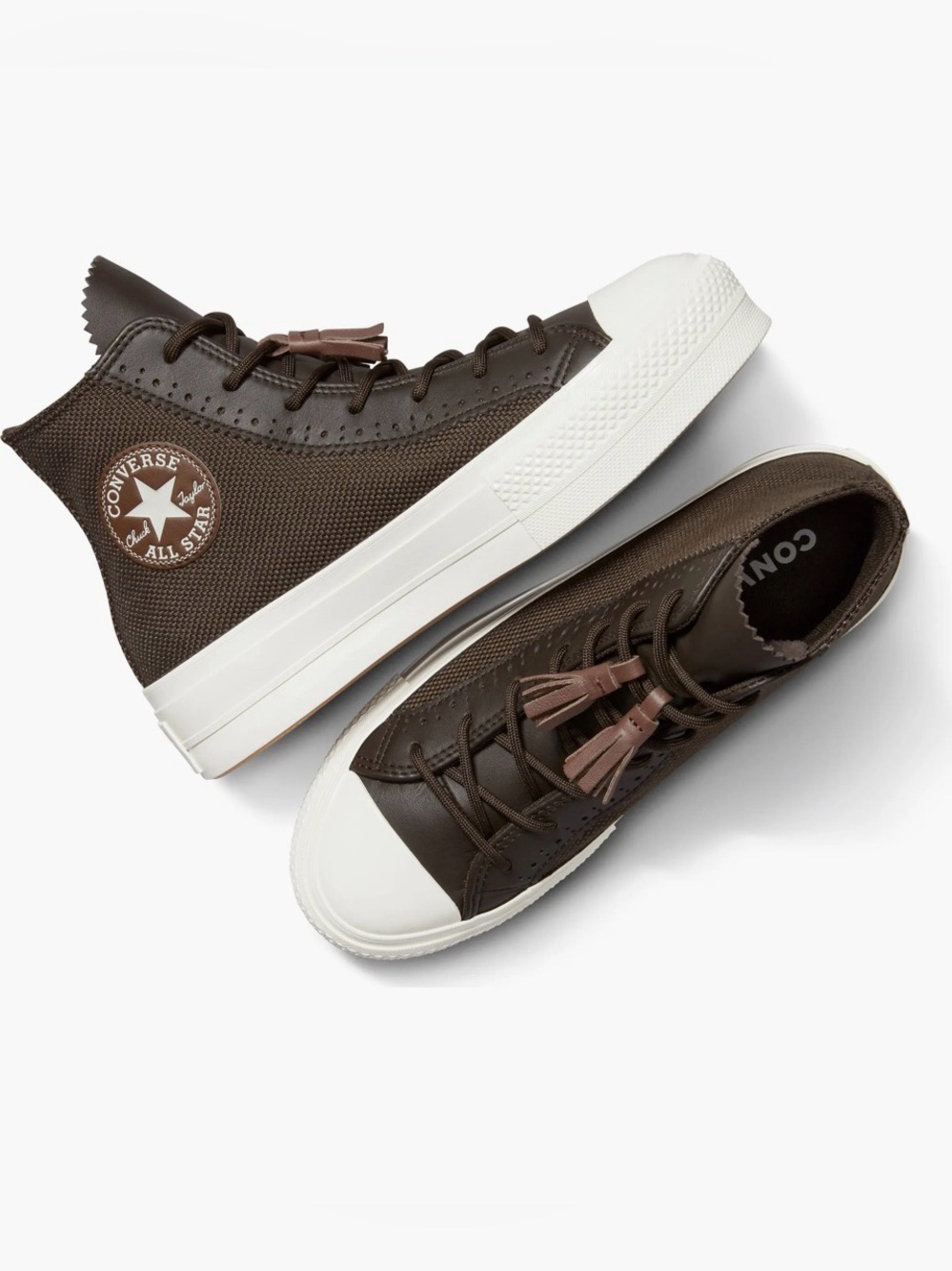Converse Chuck Taylor All Star Lift Platform High Top Tassels Brown NWOB SZ 8